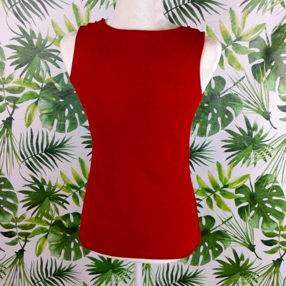 Dark Orange Ruffled Neck Tank Top - Picture 5 of 9